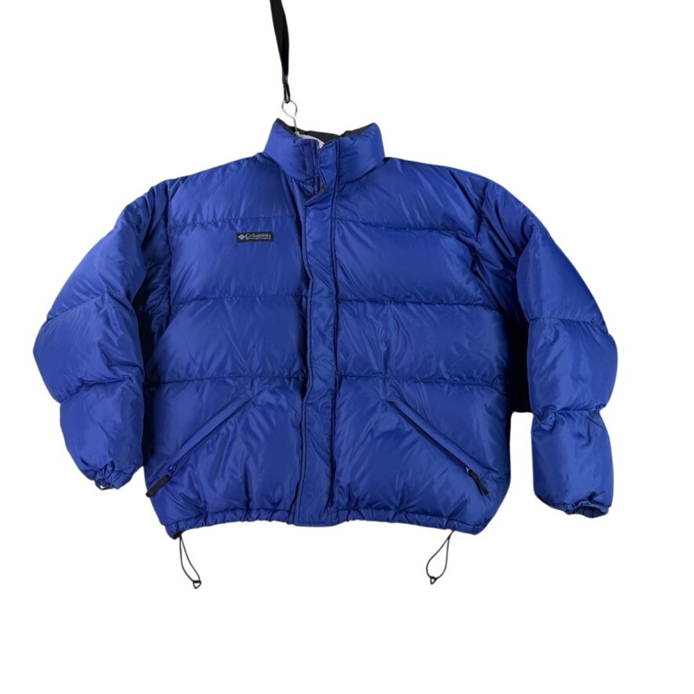 Vintage Columbia Down Puffer Jacket Mens Large Blue Heavy Bubble Coat 90s
